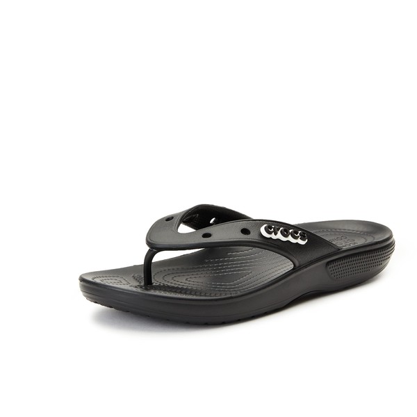 Crocs Unisex Classic Flip Flops, Black, 9 UK