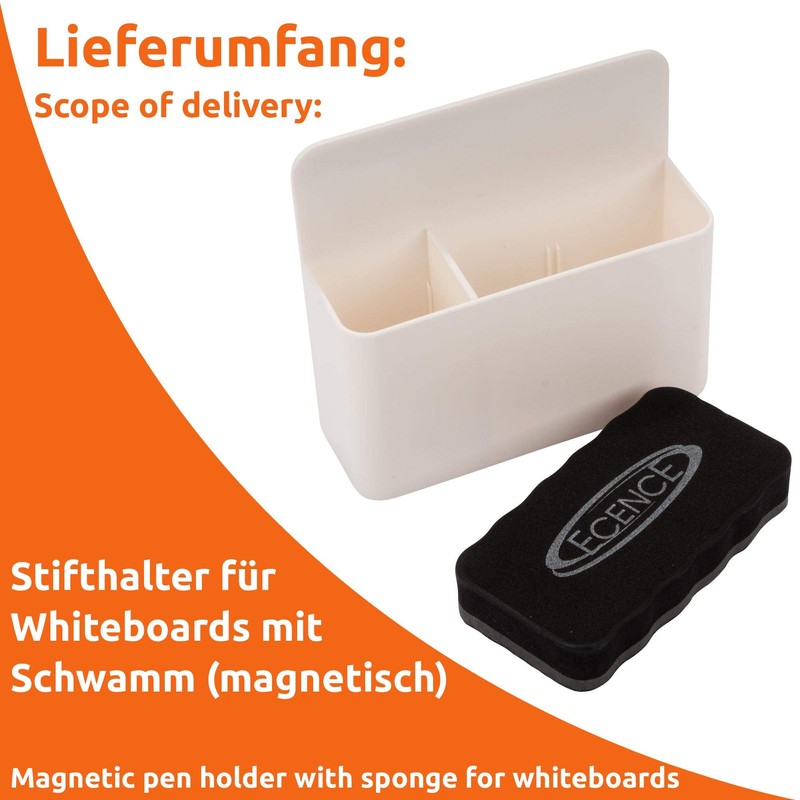 ECENCE Magnetic Pen Holder, Magnetic Pen Holder with 2 Compartments