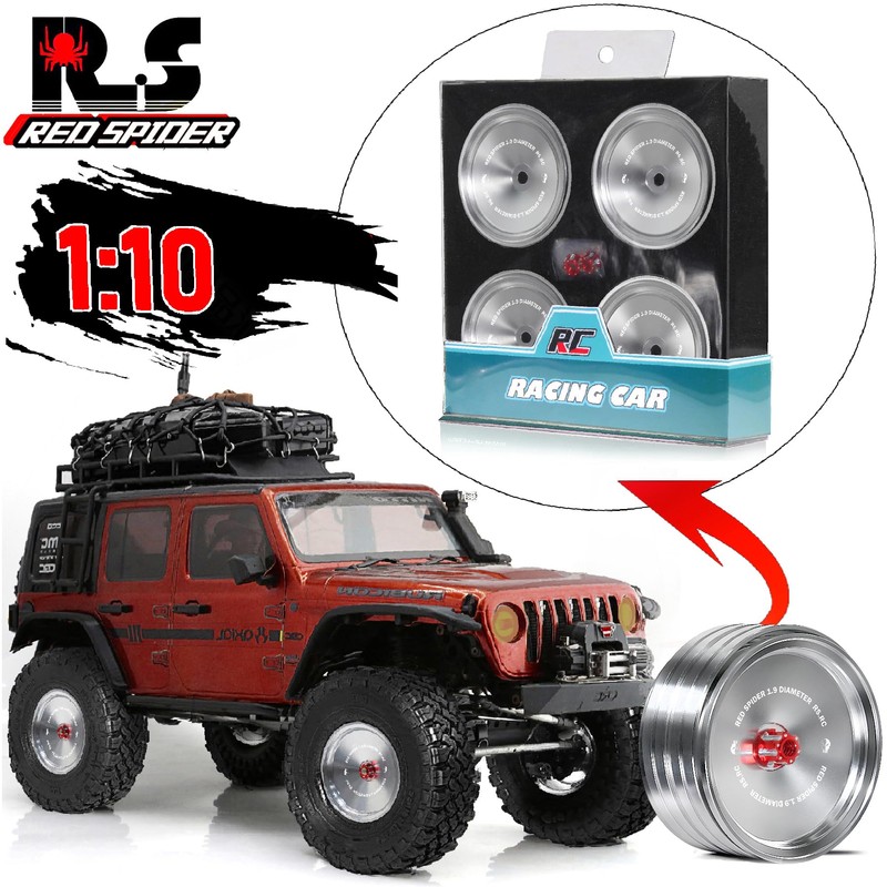 1.9 Beadlock wheels aluminium，1.9 wheels（4pcs）for Axial SCX10 UTB10 TRX4 TRX6