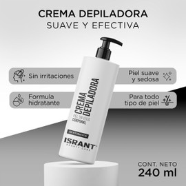 ISRANT | Crema Depiladora Suave y Efectiva | Lociones para Mujer Ideal para Depiladora Mujer - Rasuradora Mujer | Skin Care Crema para Depilar Todo Tipo de Piel - Crema Corporal 480ml | Kit de Viaje