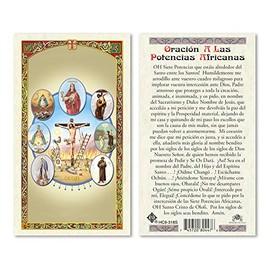 ORACION A LAS SIETE POTENCIAS AFRICANAS SPANISH HOLY CARD LAMINATED PRAYER CARDS
