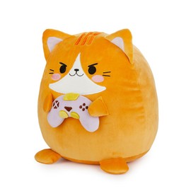 balvi Fluffy Kawaii Gamer Cushion Orange Fluffy Soft Gamer Cat Nylon
