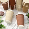 JarThenaAMCS 100Pcs Brown Disposable Coffee Cups with Lids 4 Gradient