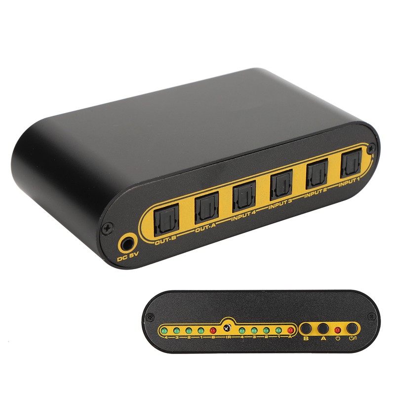 SPDIF Digital Optical Audio Matrix 4x2 Switch Switcher Splitter with