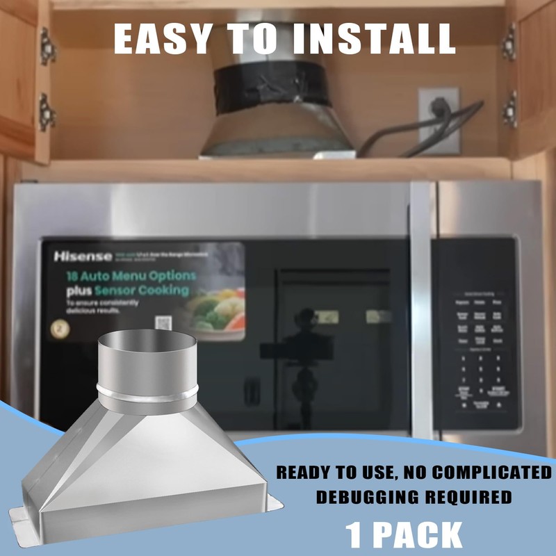 4" Dia x 3-1/4" x 10" L microwave vent kit,