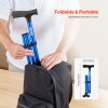 VEVOR Walking Cane Folding Walking Stick 8-Level Height 4-Pronged Pivoting