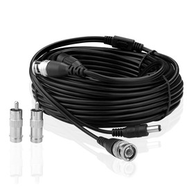 SIENOC DC Power Security Camera Cable CCTV Video Power Wire BNC RCA Cord DVR Black (30 m)