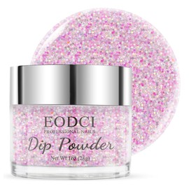 EODCI Glitter Pink Nail Dip Powder Colours 28g/1oz Dipping Powder Shiny Spring French Art Starter Manicure Beginner DIY Salon Home Gift Durable Dip Nail Powder