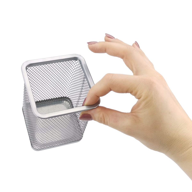 D.RECT Square Metal Pencil Holder | Metal Cube Pen Holder
