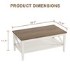 ChooChoo Farmhouse Coffee Table, Wooden Coffee Tables with Thicker Legs,