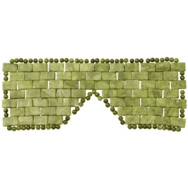 ideayard Jade Eye Mask Reusable Natural Green Face Stone Mask for Eliminating Wrinkles Puffiness