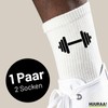 Huuraa Unisex Socks Dumbbell Silhouette Gift Size 37/46 Dumbbell Gift