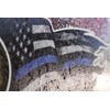 Thin Blue Line Police Officer Tattered Distressed American Flag decal