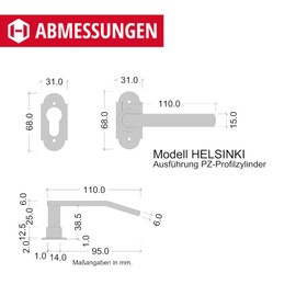 GedoTec Helsinki Door Handle Wrought Iron 1 Piece Door Fitting Antique Black Door Handle Room Door on Rosette PZ Profile Cylinder Cast Iron Black Rustic Includes Mounting Material