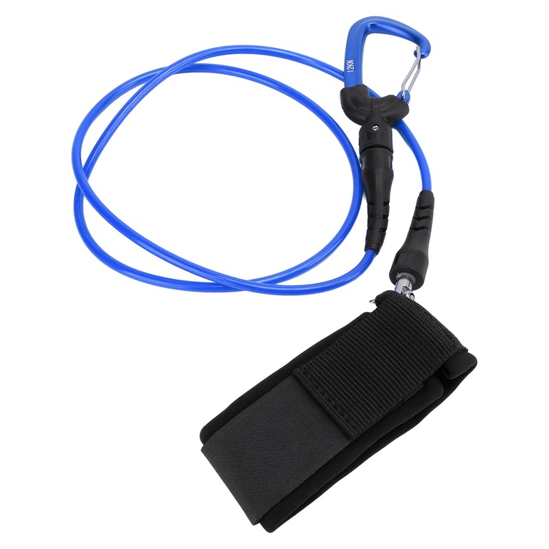 Freediving Lanyard Leash Diving Safety Rope Cable with Wristband Carabiner