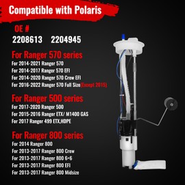 2204945 2208613 Fuel Pump with Sending Unit for Polaris Ranger 570 Crew 2014-2020, Ranger 570 Full Size 2016-2022,Ranger 500 17-20, Ranger 800 EFI Crew 2013-2017, Ranger ETX M1400 2015 2016