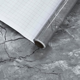 HOLOMEY Gray Marble Contact Paper for Countertop Waterproof Marble Peel and Stick Wallpaper Removable Self-Adhesive Vinyl Film Counter Top Wrap for Bathroom Kitchen Cabinet Table Covers 16x118 inch