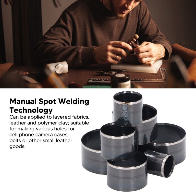 7PCS Set Leather Cutting Dies Set Round Shape Leather Round