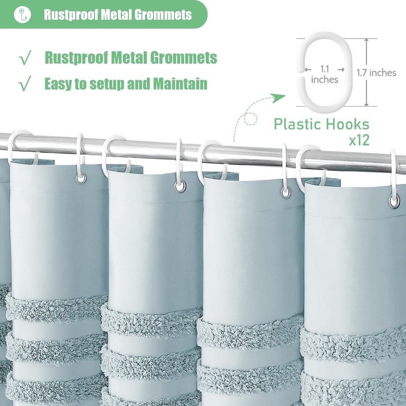 Dynamene Extra Long Shower Curtains - 72 x 84 Inches
