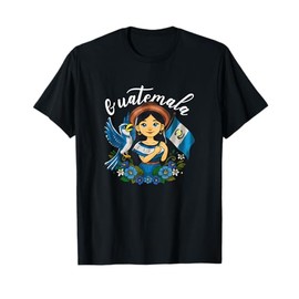 Guatemala Guate Girl Woman Guatemalan Flag Day Quetzal Bird T-Shirt