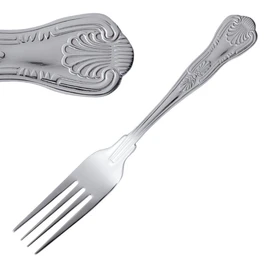Olympia Kings Cutlery Dessert Forks Set (Pack of 12), High Polished Stainless Steel, Size: 185(L)mm, Elegant Dinner Party Forks, Dishwasher Safe - Home Kitchen & Restaurant Use, D686