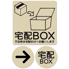 Delivery Box Plate, Delivery Box, Entrance, No Delivery Guidance, Delivery Service Placement OK (Beige Acrylic Plate)