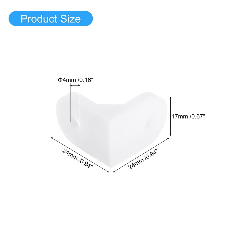 sourcing map 100Pcs 90 Degree Plastic Corner Braces, 24x17x24mm Nylon