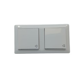 GIRA 415803 Double Socket with Frame and Hinged Lid IP44