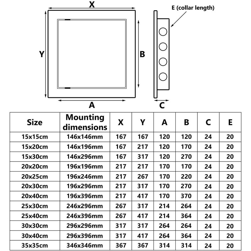 250x300mm Paintable Access Inspection Panel White Plasitc Concealed Check Doors