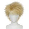 Short Blonde Wig Men Blonde Cosplay Wigs with Bangs Anime