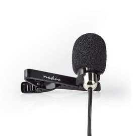 Nedis Wired Clip-On Microphone with Lavalier & 3.5mm Input, Metal, Black
