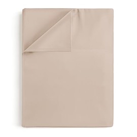 King Size Flat Bed Sheet - Hotel Luxury Single Flat Sheet Only - Wrinkle Free and Fade Resistant Flat Sheet - Extra Soft, Comfy and Breathable Flat Sheet for Women and Men - Wheat Top Flat Sheet Only