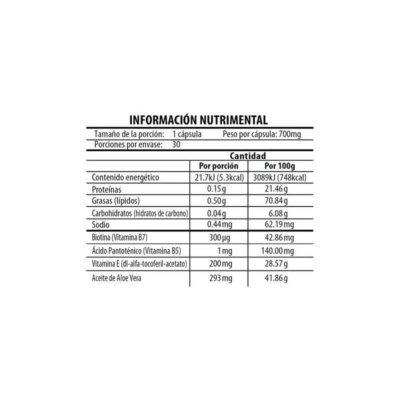 Turgel Biotin Con Ácido Pntoténico 700mg 30cps Sbor Sin Sbor