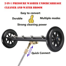 Tool Daily Dual-Function Undercarriage Cleaner with Swivel Wheel, Surface Cleaner for Pressure Washer, Underbody Car Wash Water Broom, 16 Inch, 4000 PSI
