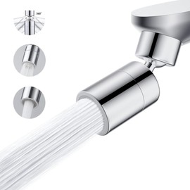 Faucet Aerator, All Metal Kitchen Sink Faucet Aerator, 2 Water Flow Modes 360-degree Swivel Faucet Extender, 1.8 GPM 55/64 Inch-27UNS Female Thread, Splash-Proof, Water Saving-Chrome Finish