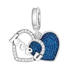 PANPOKI - Abalorio de plata de ley 925 con diseño de corazón infinito, para pulseras y collares, colgantes de madre hija, joyería de abalorio para mujeres, mamá, árbol genealógico, Universal Bracelet