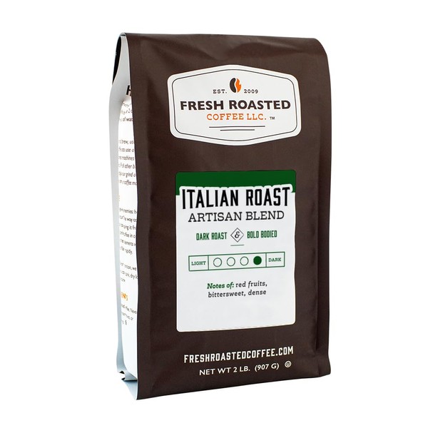 Fresh Roasted Coffee, Italian Roast, 2 lb (32 oz), Dark, Kosher, Whole Bean