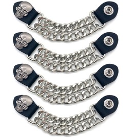 DHER Pack of 4 Vest Vest Buttons Motorcycle Vests Extender Biker Vests Extender Vest Buckle Vest Extension Chain Hip Hop Vests Alloy Clothing Accessories Chain Clothing Buttons (A)