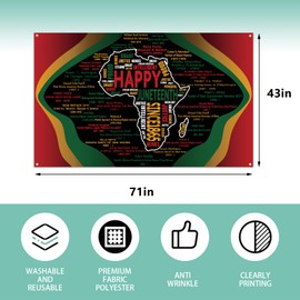 Juneteenth Backdrop for Photography Happy Juneteenth Banner African American 19th June 1865 Juneteenth Decorations and Supplies for Home Party