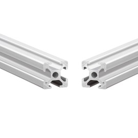 QNK 2pcs 300mm T Slot 2020 Aluminum Extrusion European Standard Anodized Linear Rail for 3D Printer Parts and CNC DIY Silver (11.8")