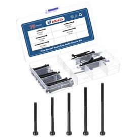 Kozelo 75pcs M3 Socket Head Cap Screws Bolts Nuts Assortment Kit - [M3x30/35/40/45/50mm] Alloy Steel Fully Threaded Black Oxide 12.9 Internal Hex Screw for 3D Printer Use