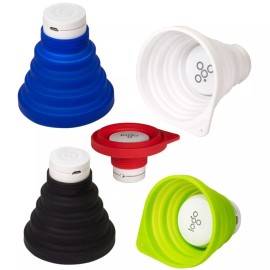 X-Horn Portable Bluetooth Speaker, Collapsible Silicone Cone Amplifies Sound - Blue