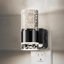 L LOHAS LED Night Light,Dimmable Night Lights Plug into Wall, Acrylic Nightlights with 0-100 LM Adjustable Brightness, 5000K Plug in Night Light with Dusk to Dawn Sensor, for Bathroom Hallway