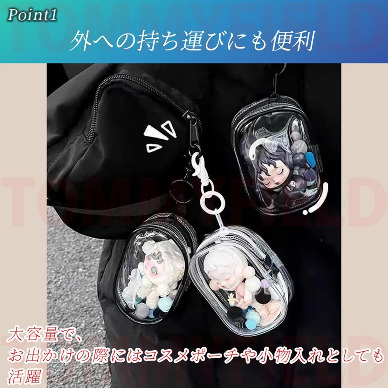 TOMMYFIELD Plush Pouch, Transparent, Presentation Goods, Clear Storage Bag, Doll