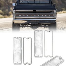 KENRTIR Clear Lens Tail Light Tailight Lamp Lenses with Gaskets for 1967 1968 1969 1970 1971 1972 Chevy GMC Pickup Truck