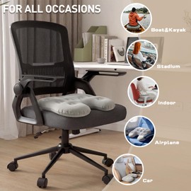 Inflatable Stadium Seat Cushion: Portable & Lightweight Airplane Seat Cushion - Ideal for Office Chairs, School Bleachers, Stadium Seats, Wheelchairs, Ergonomic Travel Air Pad