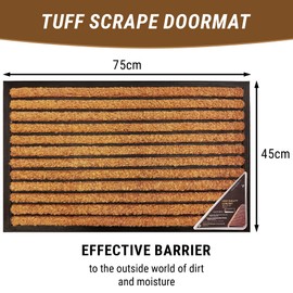 LSC Bliss Coir Door Mat Heavy Duty Floor Mat Non Slip Indoor Outdoor Mat Machine Washable Doormats Shoe Scrapper Removes Grass & Dirt for Front Door, Patio & Entrance (pack of 2) 45 x 75 cm