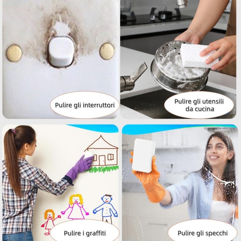 Esshogo 10 Pcs White Magic Sponge Eraser Dirt Proof Magic