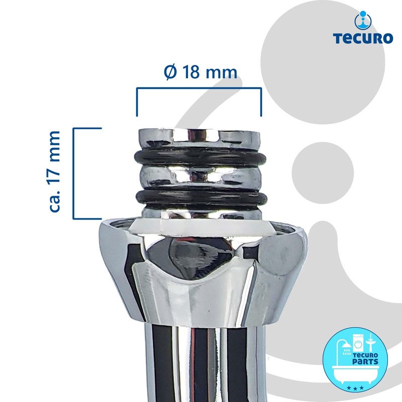 tecuro HU Spout for Standing and Wall Fittings Chrome-Plated Stainless