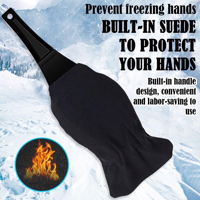 BDSHUNBF 2Pcs Ice Scraper Mitten for Windscreen,Ice Scraper with Glove,